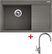 Sinks Rim 780 L Truffle + Vitalia - Kitchen Sink and Tap Set