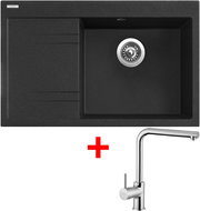 Sinks Rim 780 P Granblack + Elka - Kitchen Sink and Tap Set
