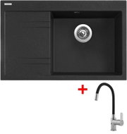 Sinks Rim 780 P Granblack + Flexia - Kitchen Sink and Tap Set