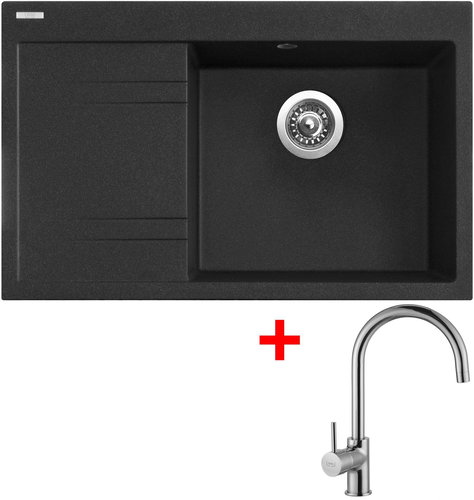 Sinks Rim 780 P Granblack + Vitalia - Kitchen Sink and Tap Set - Main image