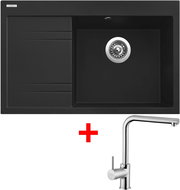 Sinks Rim 780 P Metalblack + Elka - Kitchen Sink and Tap Set