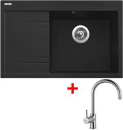Sinks Rim 780 P Metalblack + Vitalia - Kitchen Sink and Tap Set