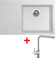 Sinks Rim 780 P Milk + Elka - Kitchen Sink and Tap Set