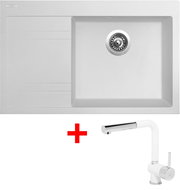 Sinks Rim 780 P Milk + Mix 3 P GR - Kitchen Sink and Tap Set