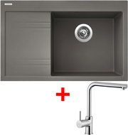 Sinks Rim 780 P Truffle + Elka - Kitchen Sink and Tap Set