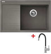 Sinks Rim 780 P Truffle + Flexia - Kitchen Sink and Tap Set