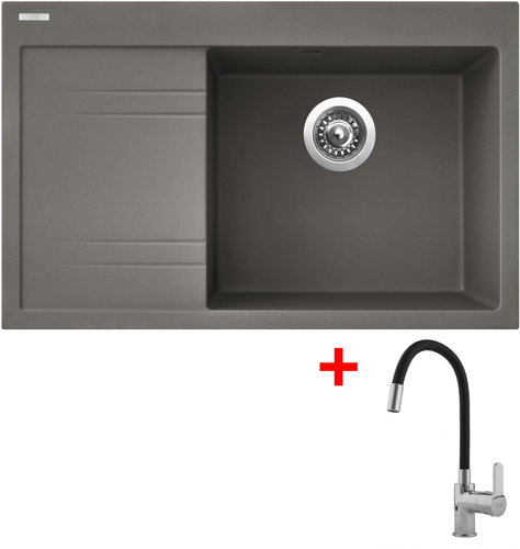 Sinks Rim 780 P Truffle + Flexia - Kitchen Sink and Tap Set - Main image