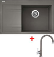 Sinks Rim 780 P Truffle + Vitalia GR - Kitchen Sink and Tap Set