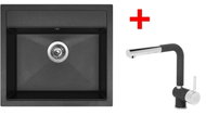 Sinks Solo 560 Granblack + Mix 3 P GR - Kitchen Sink and Tap Set