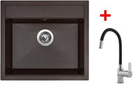 Sinks Solo 560 Marone + Flexia - Kitchen Sink and Tap Set