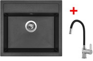 Sinks Solo 560 Metalblack + Flexia - Kitchen Sink and Tap Set