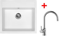 Sinks Solo 560 Milk + Vitalia - Kitchen Sink and Tap Set