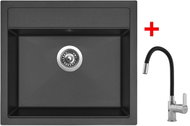 Sinks Solo 560 Pureblack + Flexia - Kitchen Sink and Tap Set