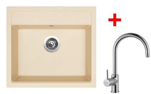 Sinks Solo 560 Sahara + Vitalia - Kitchen Sink and Tap Set - Main image