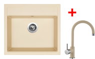 Sinks Solo 560 Sahara + Vitalia GR - Kitchen Sink and Tap Set