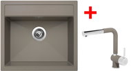 Sinks Solo 560 Truffle + Mix 3 P GR - Kitchen Sink and Tap Set