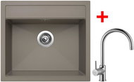 Sinks Solo 560 Truffle + Vitalia - Kitchen Sink and Tap Set
