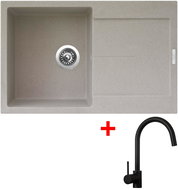 Sinks Ultima 790 Avena + Vitalia, black, matt - Kitchen Sink and Tap Set