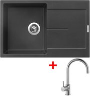 Sinks Ultima 790 Metalblack + Vitalia - Kitchen Sink and Tap Set