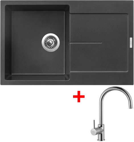 Sinks Ultima 790 Metalblack + Vitalia - Kitchen Sink and Tap Set - Main image