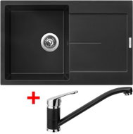 Sinks Ultima 790 Pureblack + Pronto GR - Kitchen Sink and Tap Set