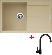 Sinks Ultima 790 Sahara + Vitalia, black, matt - Kitchen Sink and Tap Set