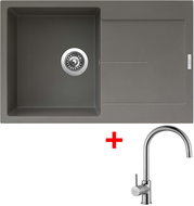 Sinks Ultima 790 Truffle + Vitalia - Kitchen Sink and Tap Set