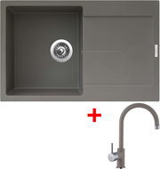 Sinks Ultima 790 Truffle + Vitalia GR - Kitchen Sink and Tap Set