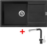 Sinks Ultima 860 XXL Metalblack + Mix 3 P GR - Kitchen Sink and Tap Set