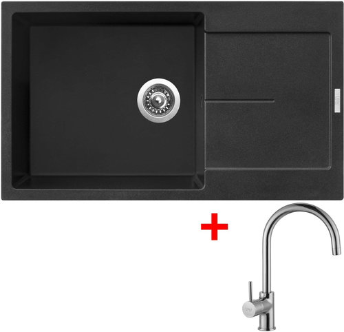 Sinks Ultima 860 XXL Metalblack + Vitalia - Kitchen Sink and Tap Set - Main image