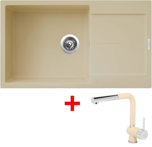 Sinks Ultima 860 XXL Sahara + Mix 3 P GR - Kitchen Sink and Tap Set - Main image