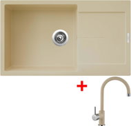 Sinks Ultima 860 XXL Sahara + Vitalia GR - Kitchen Sink and Tap Set