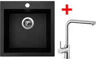 Sinks Viva 455 Granblack + Elka - Kitchen Sink and Tap Set