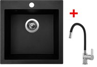 Sinks Viva 455 Granblack + Flexia - Kitchen Sink and Tap Set