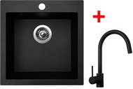 Sinks Viva 455 Granblack + Vitalia, black, matt - Kitchen Sink and Tap Set