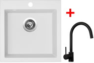 Sinks Viva 455 Milk + Vitalia, black, matt - Kitchen Sink and Tap Set