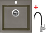 Sinks Viva 455 Truffle + Flexia - Kitchen Sink and Tap Set