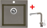 Sinks Viva 455 Truffle + Mix 3 P GR - Kitchen Sink and Tap Set