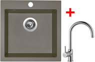Sinks Viva 455 Truffle + Vitalia - Kitchen Sink and Tap Set