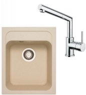 SINKS CLASSIC 400 Sahara + MIX 350 P glossy - Kitchen Sink and Tap Set
