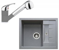 SINKS CRYSTAL 615 Titanium + CAPRI 4 - 72 Titanium - Kitchen Sink and Tap Set