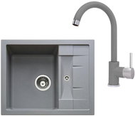 SINKS CRYSTAL 615 Titanium + MIX 35 - 72 Titanium - Kitchen Sink and Tap Set