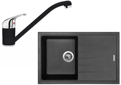 SINKS BEST 780 Granblack + Capri 4 - 30 Granblack - Kitchen Sink and Tap Set - Main image