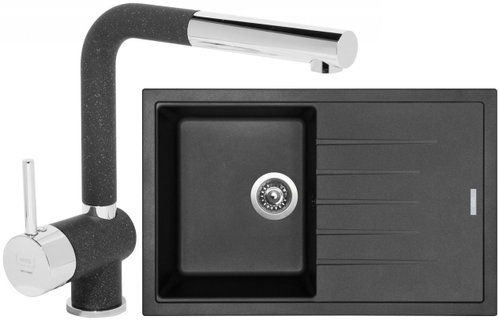 SINKS BEST 780 Granblack + MIX 3 P - 30 Granblack - Kitchen Sink and Tap Set - Main image