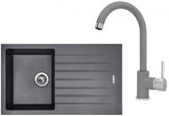 SINKS PERFECTO 860 Titanium + MIX 35 - 72 Titanium - Kitchen Sink and Tap Set