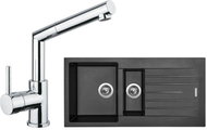 SINKS PERFECTO 1000.1 Metalblack + MIX 350 P glossy - Kitchen Sink and Tap Set