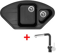 SINKS LOTUS 960.1 Granblack + MIX 3 P - 30 Granblack - Kitchen Sink and Tap Set