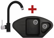 SINKS LOTUS 960.1 Granblack + MIX 35 - 30 Granblack - Kitchen Sink and Tap Set