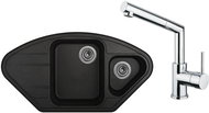 SINKS LOTUS 960.1 Granblack + MIX 350 P glossy - Kitchen Sink and Tap Set