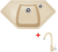 SINKS NAIKY 980 Sahara + MIX 35 - 50 Sahara - Kitchen Sink and Tap Set